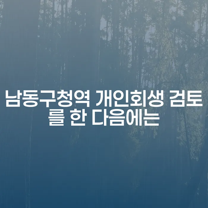 남동구청역 개인회생 검토를 한 다음에는